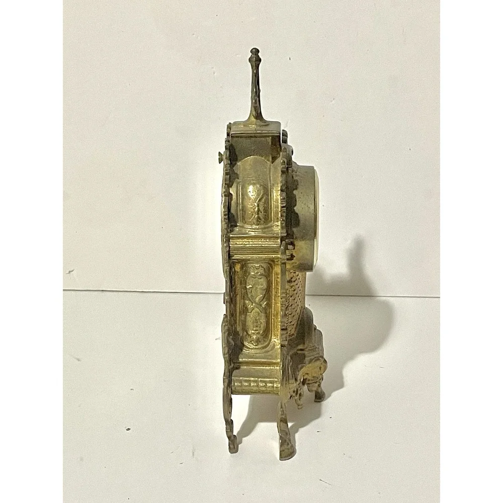 Vtg Uranio Quartz Germany Movement Brass Mantel Clock Works